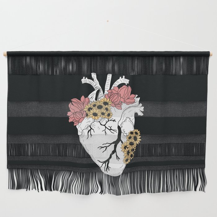 Flowers on my Heart Wall Hanging