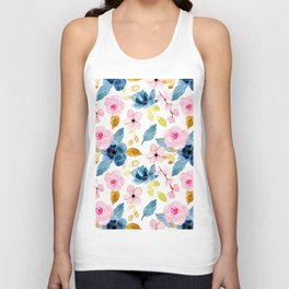 watercolor floral pattern Unisex Tank Top