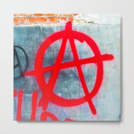 Anarchy Graffiti Metal Print | Rebellion, Anarchic, Graffiti, Paint, Spray, Red, Fight, Street, Symbol, Underground 