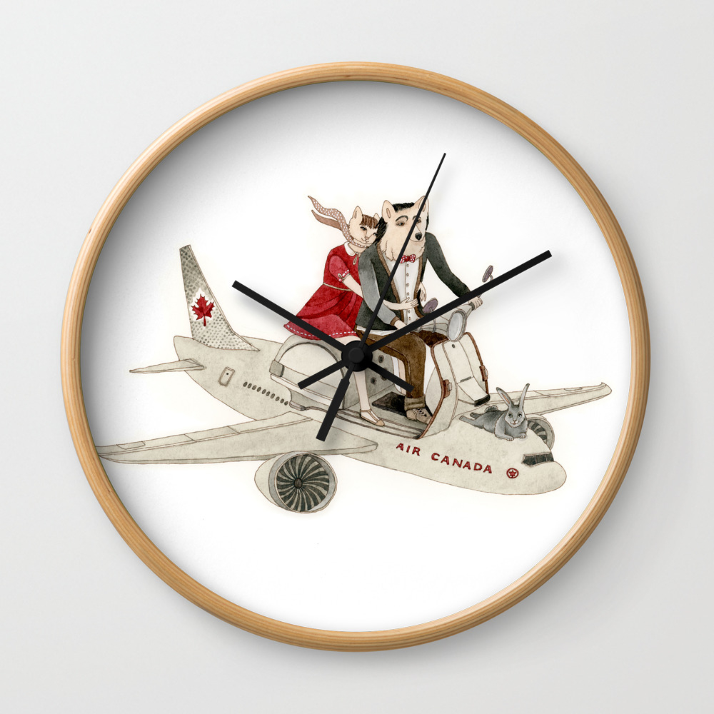 Cat And Wolf Hit The Road Wall Clock By Yuliyart Society6