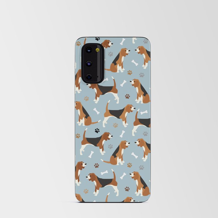 Beagle Dog Paws and Dog Bones Pattern Android Card Case