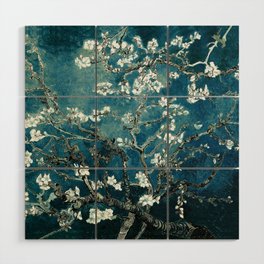 Van Gogh Almond Blossoms : Dark Teal Wood Wall Art