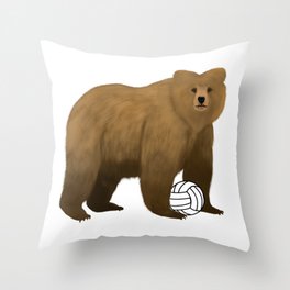 Bear Volleyball Throw Pillow