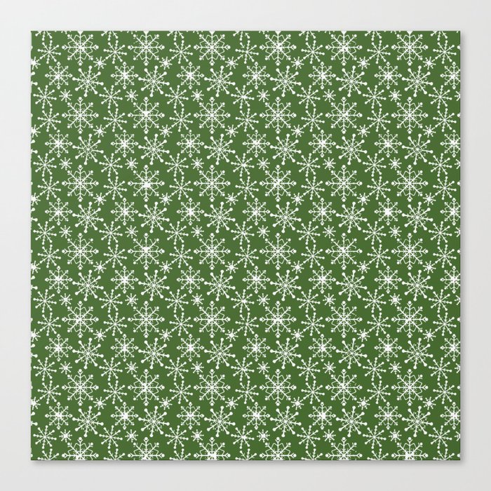 Let-It-Snow-White-Green-b Canvas Print