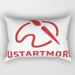 JustArtMore Logo Red White background Rectangular Pillow