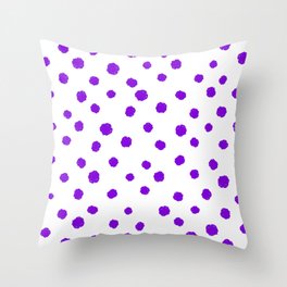 Hand-Drawn Dots (Violet & White Pattern) Throw Pillow