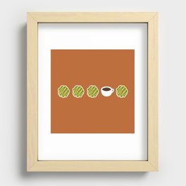 Five middle objects doughnut and coffee pattern 2 Recessed Framed Print