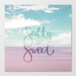 Salty but Sweet - Pink Summer Beach Sea Ocean Nature Canvas Print