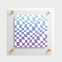 Warped Checkered Ombre Pattern (blue/purple) Floating Acrylic Print