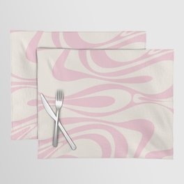 Mod Thang Retro Modern Abstract Pattern in Soft Pastel Pink and Cream Placemat