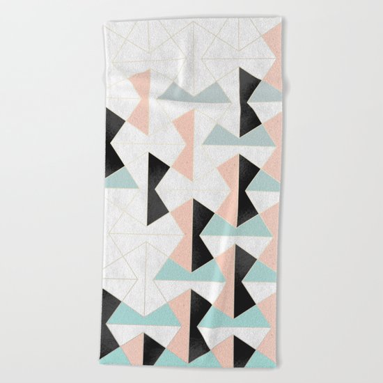 Mixed Material Tiles Beach Towel