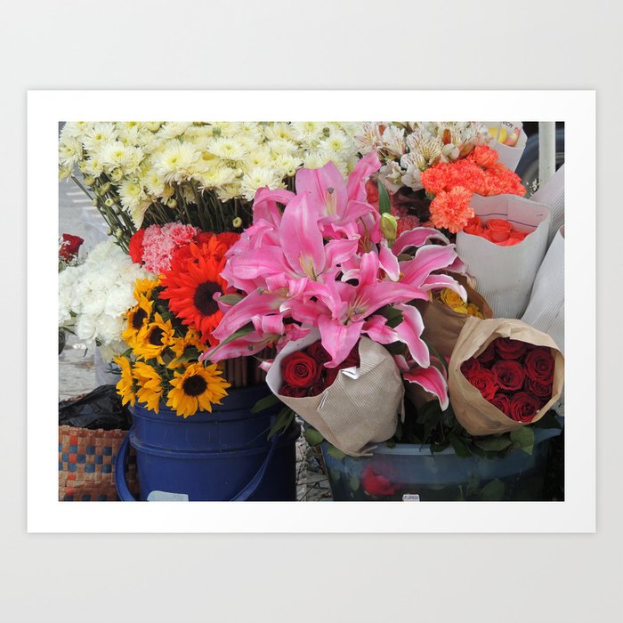 Cuenca Flower Market Art Print