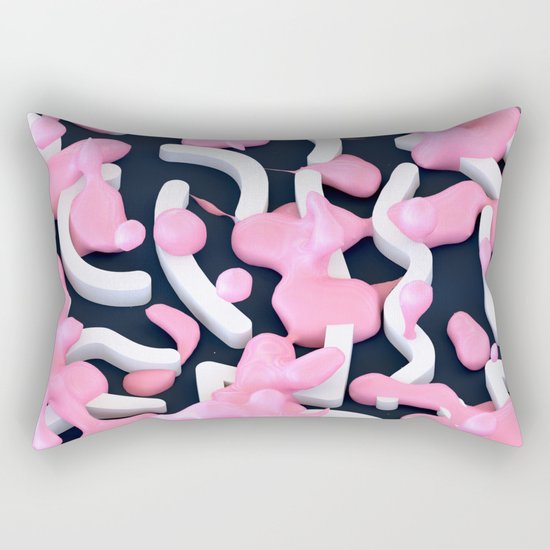 Pink Bubble Pattern Rectangular Pillow