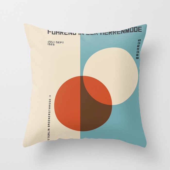 Bauhaus Poster 2 Overlapping Circles Throw Pillow