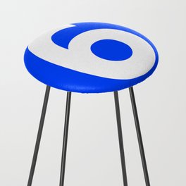 Number 6 (White & Blue) Counter Stool