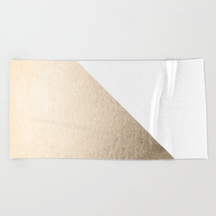 Simply Shadow in White Gold Sands Beach Towel