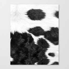 Black and White Cowhide Animal Print Canvas Print