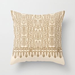 Sepia Macramé Arrowhead Chenille Lace Pattern Throw Pillow