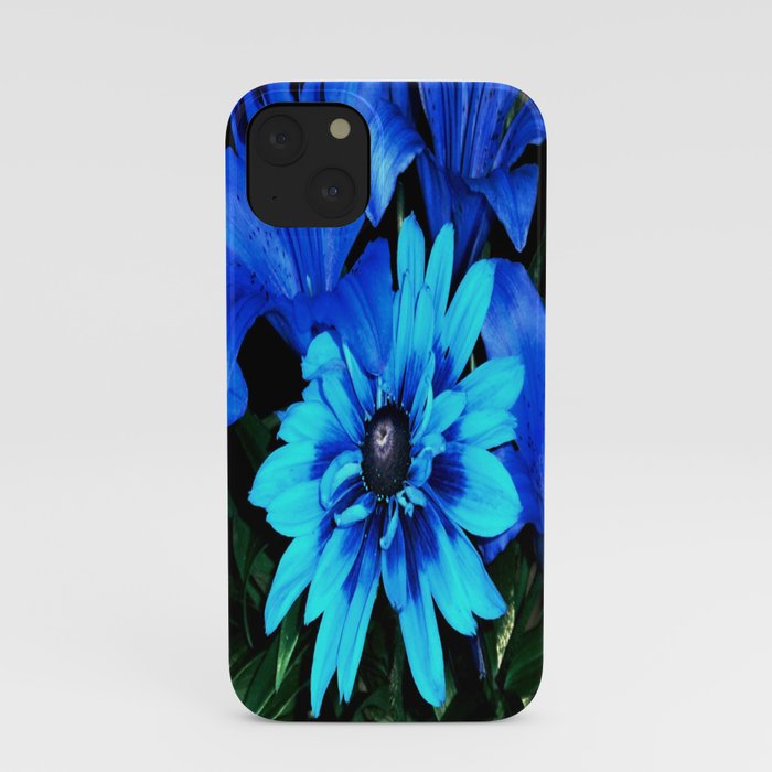 Electric Blue Flowers iPhone Case