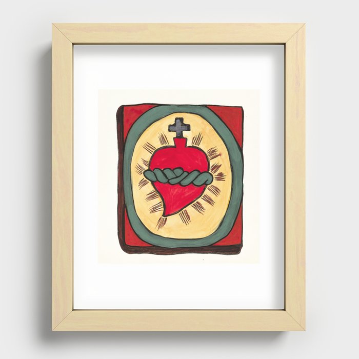 Plate 50 Sacred Heart From Portfolio "Spanish Colonial Designs of New Mexico" Recessed Framed Print