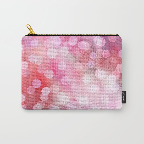 Strawberry Sunday - Pink Abstract Watercolor Dots Carry-All Pouch