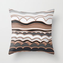 Minimalistic Abstract Story of Copper Design Throw Pillow