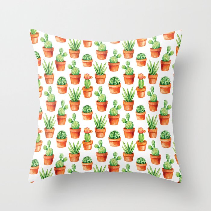 Cacti Pattern Throw Pillow