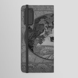 Alphonse Mucha Ivy (1860 – 1939), black, white  Android Wallet Case
