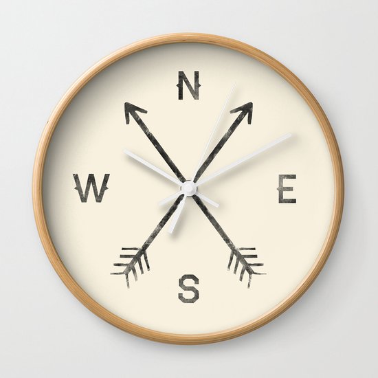 Compass (Natural) Wall Clock