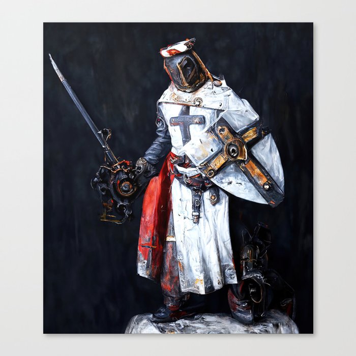 Steampunk Crusader Warrior Canvas Print