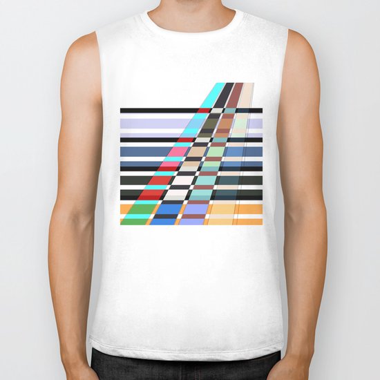 Colorful oblique lines . Abstract pattern 2 . Biker Tank