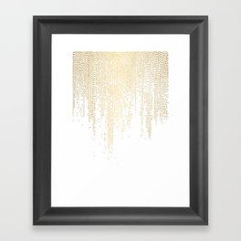 Dripping Gold Dots Framed Art Print