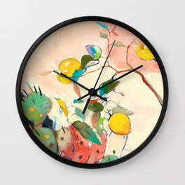 lemon tree Wall Clock | Lemon, Citrus, Painting, Plants, Citron, Modern, Curated, Digital, Cacti, Zitrone 