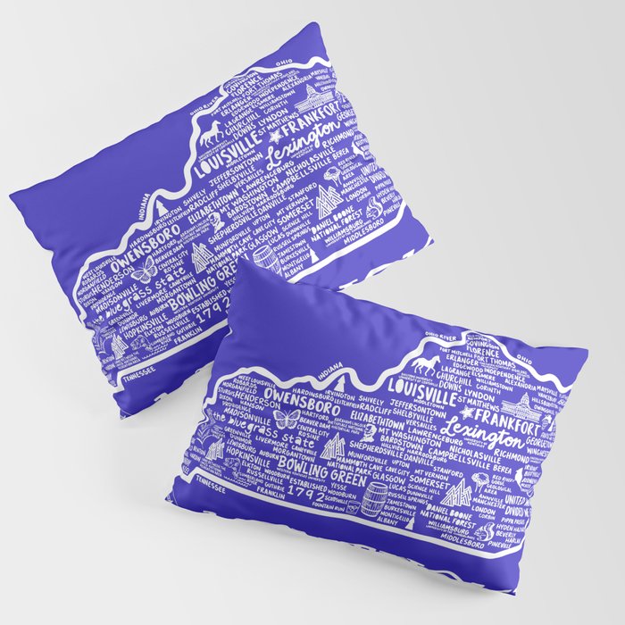 Kentucky Map Pillow Sham