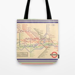 Vintage London Underground Map Tote Bag