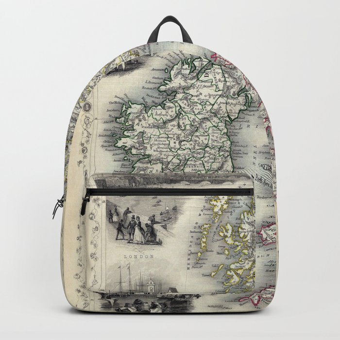 The British Isles - Tallis - 1851 Vintage pictorial map Backpack
