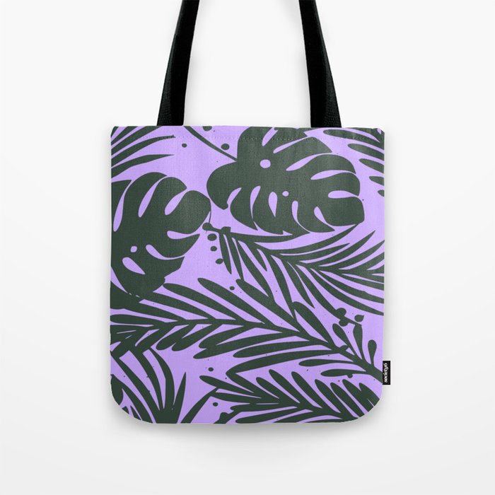Palm Leaves in Purple Blue Tote Bag