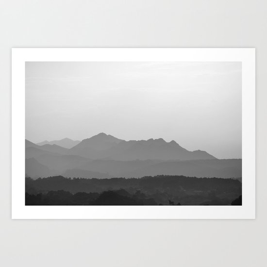 A Mountain Sunset Art Print