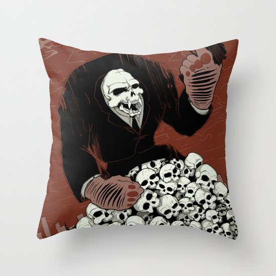 Monkey Skull Suit Throw Pillow