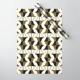 Whale Song Midcentury Modern Retro Arcs Abstract Gold Wrapping Paper