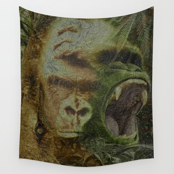 Psychedelic Gorilla Dream art Wall Tapestry