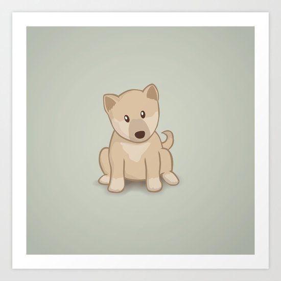 Shiba Inu Dog Illustration Art Print