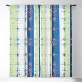 Shibori arashi tiedye colorful stripes Blackout Curtain