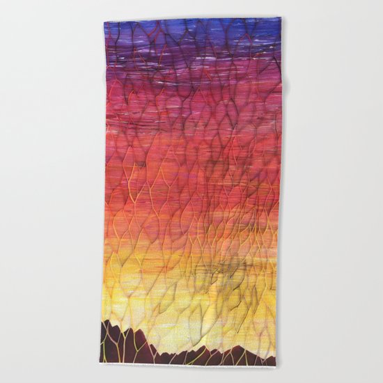 Desert Sunset Pattern Beach Towel