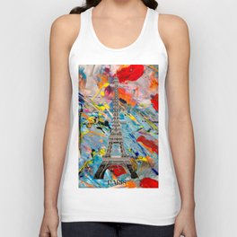 Eiffel Tower Pop Art Modern Colorful Design  Unisex Tank Top