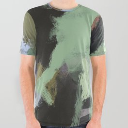 Muted Abstract Modern Clouds Mint All Over Graphic Tee