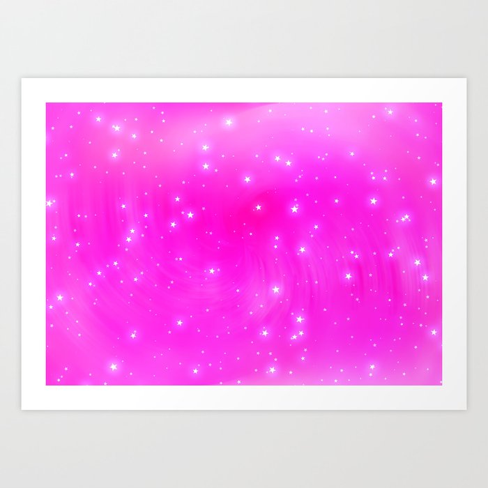 Pink and Stars Art Print