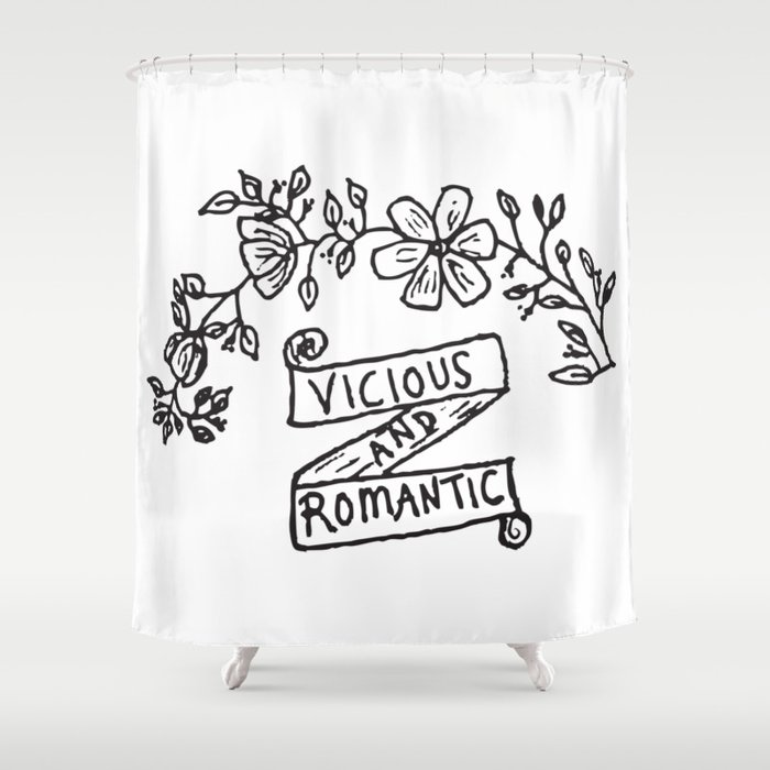 Vicious And Romantic Shower Curtain By Amandahuntdesign Society6 Vicious And Romantic Shower Curtain
