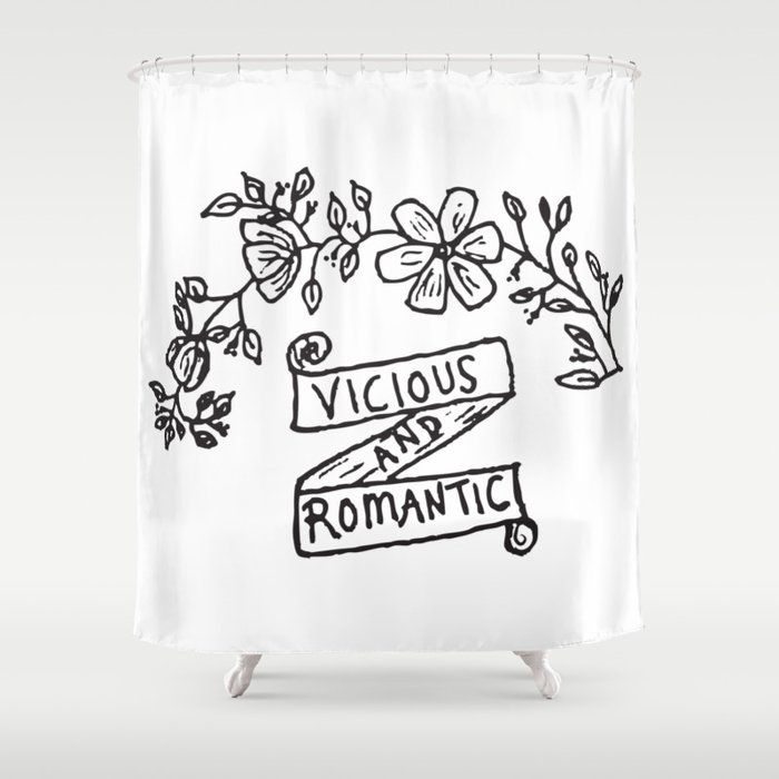 Vicious and Romantic Shower Curtain
