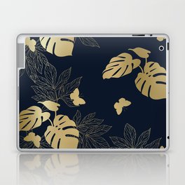 Palm Leaves and Butterflies Floral Prints Laptop Skin